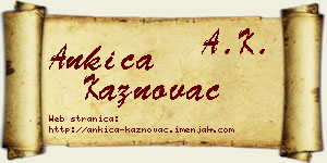 Ankica Kaznovac vizit kartica